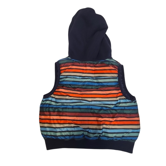 Gymboree Striped Hooded Reversible Puffer Vest - Picture 2 of 4